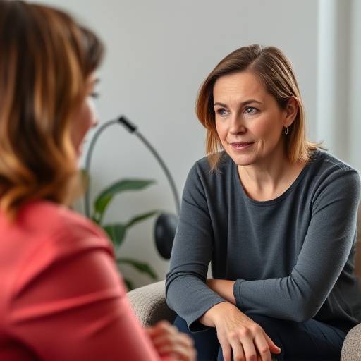 A therapist listening attentively to a patient
